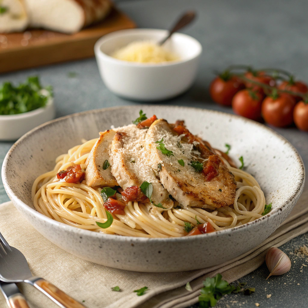 bww parmesan garlic chicken pasta recipe – copycat image 1