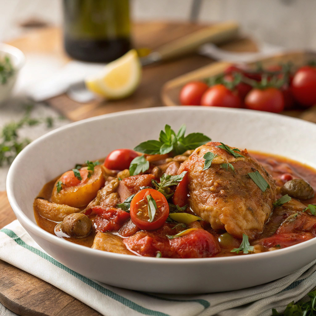 chicken cacciatore recipe – italian hunter's stew with tomatoes image 1