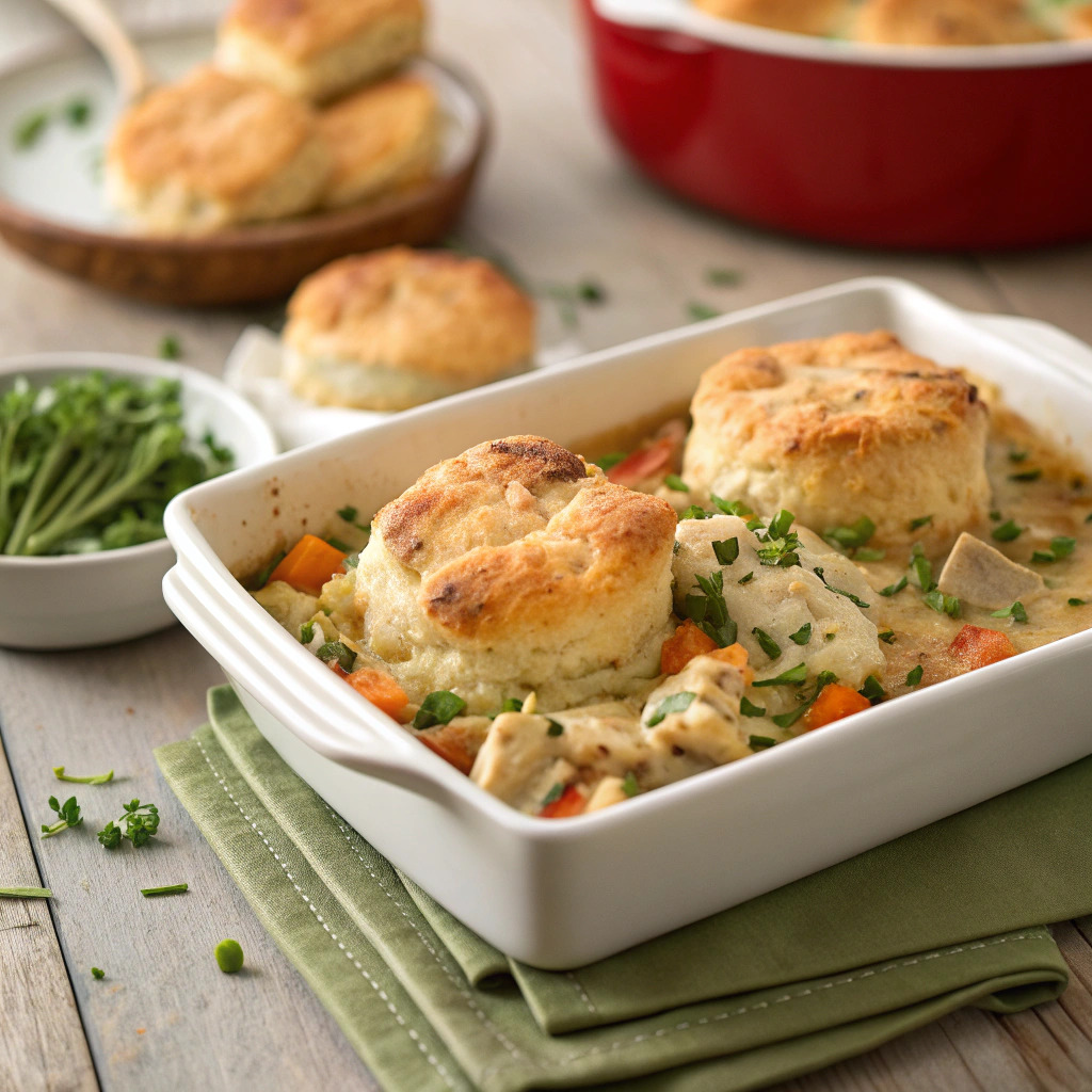chicken cobbler casserole recipe – biscuit topped comfort food image 1