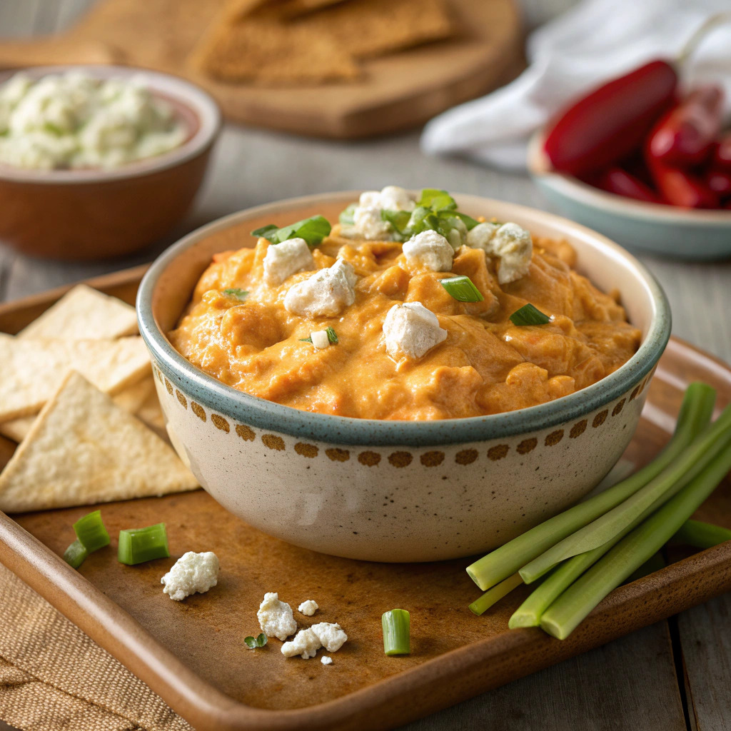 cottage cheese buffalo chicken dip recipe – high protein party favorite image 1