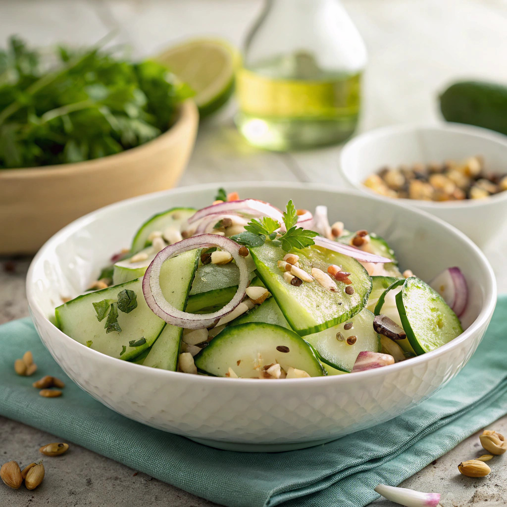 cucumber onion salad recipe – tangy and crunchy image 1