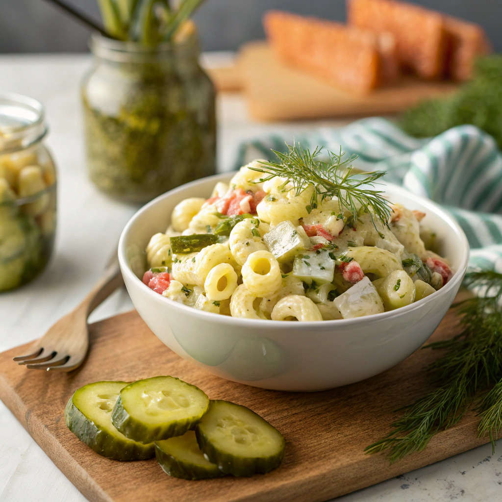 dill pickle pasta salad recipe – tangy and unique image 1