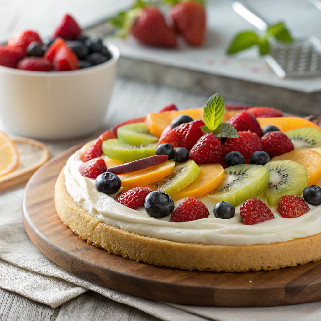 Fruit Pizza Recipe – Sugar Cookie Crust with Cream Cheese Frosting fruit pizza recipe – sugar cookie crust with cream cheese frosting image 1