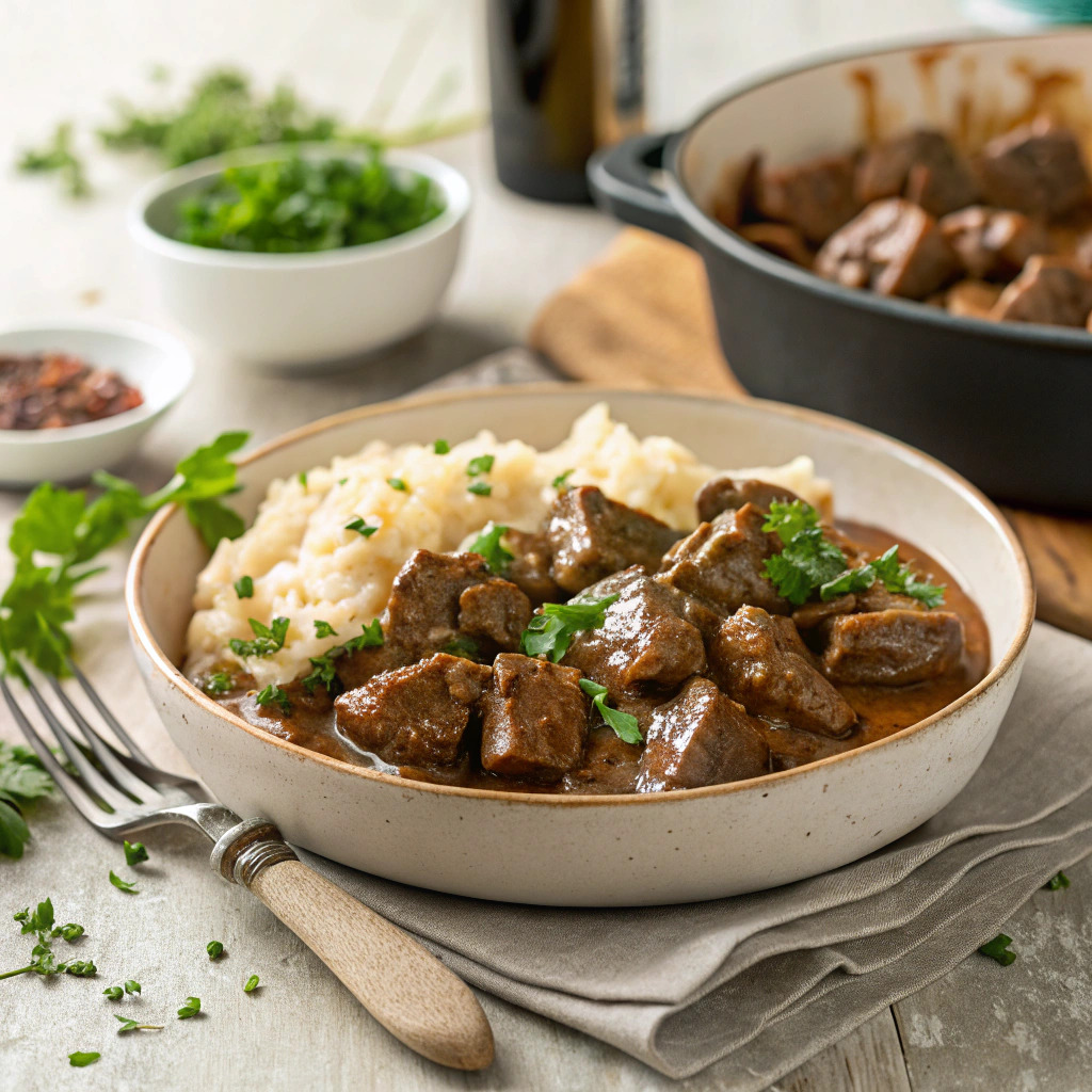 no peek beef tips recipe – tender and saucy image 1