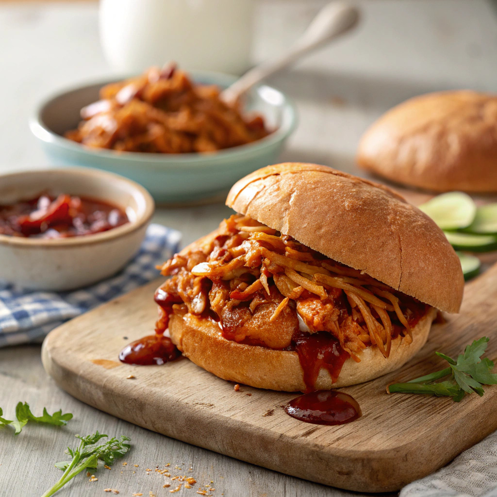 shredded bbq chicken crockpot recipe – perfect for sandwiches image 1