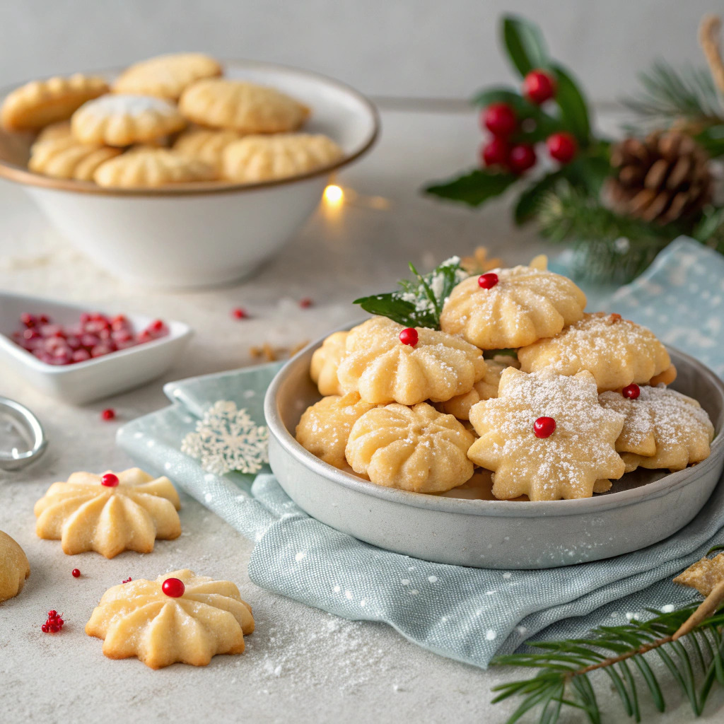 spritz cookies recipe – buttery pressed christmas cookies image 1