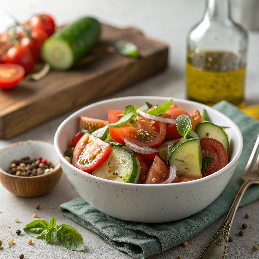 tomato cucumber salad recipe – simple summer side image 1